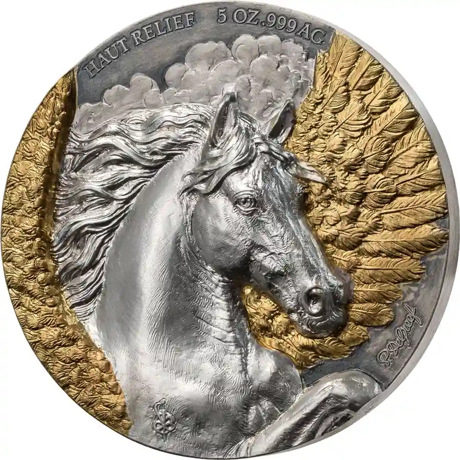 pegasus-rev-1 2026 Ivory Coast 2 X 5 Ounce De Greef Edition Signature Pegasus Silver Coins