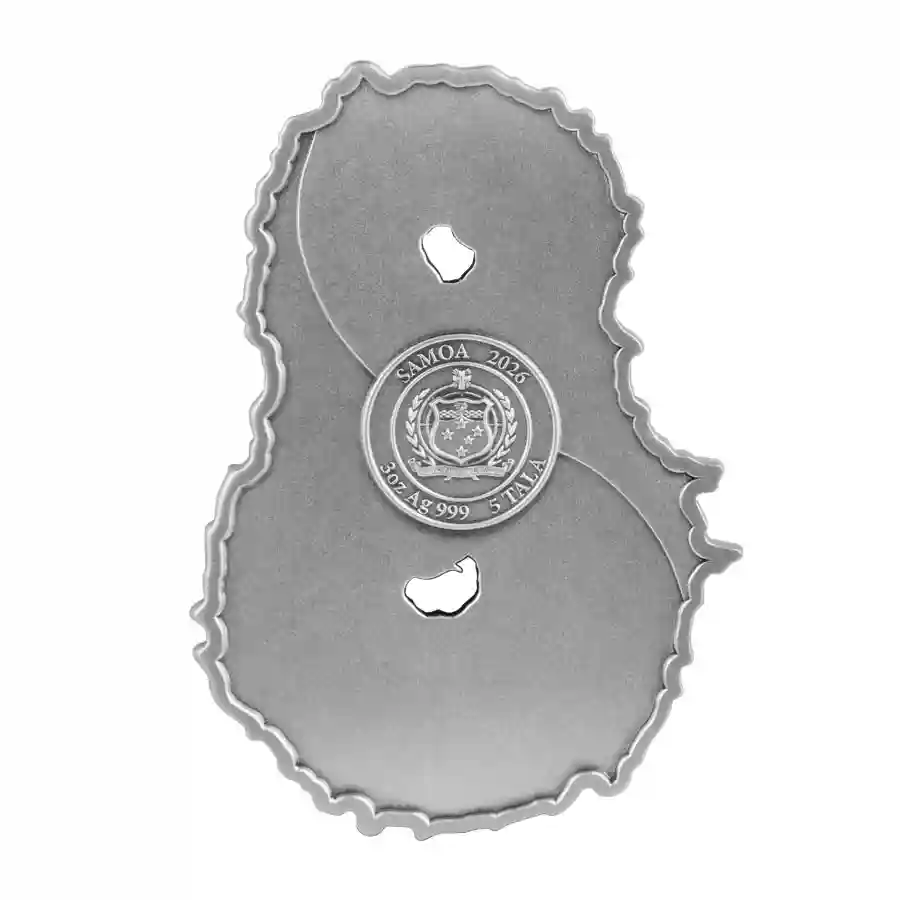 dragon obv 2026 Samoa 3 oz Figure 8 Dragon & Horse High Relief Antiqued Silver Coin