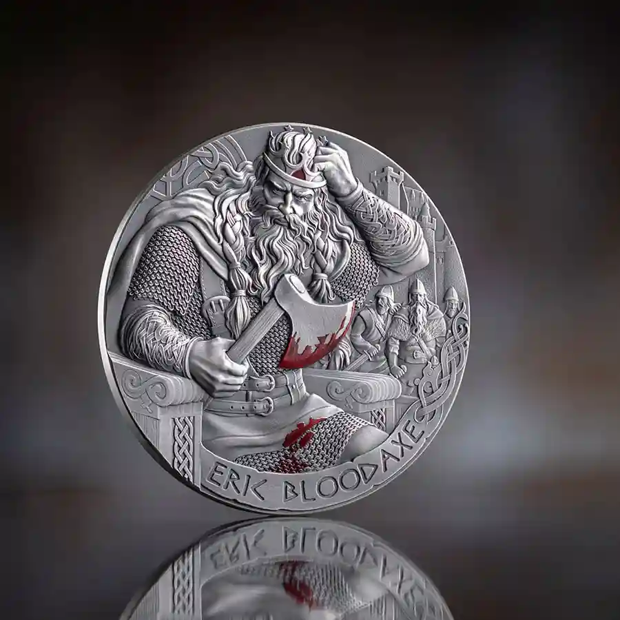 eric-mood 2026 Eric Bloodaxe High Relief Antiqued Silver Coin