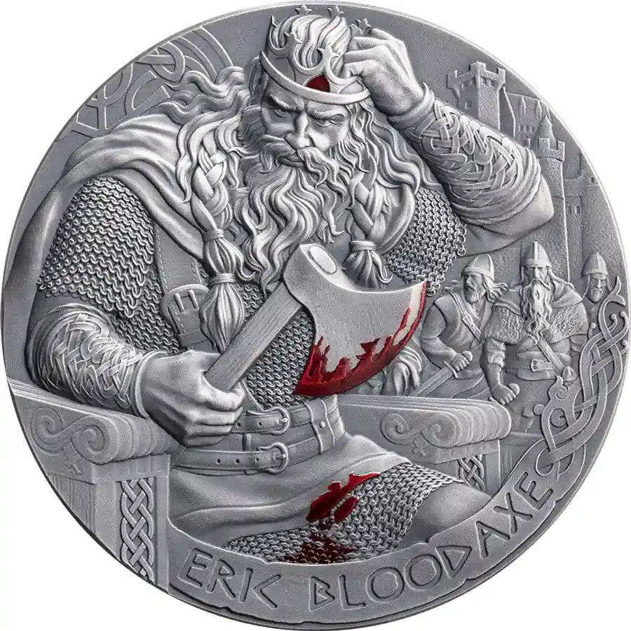 eric-rev 2026 Cameroon 2 Ounce Eric Bloodaxe High Relief Antiqued Silver Coin