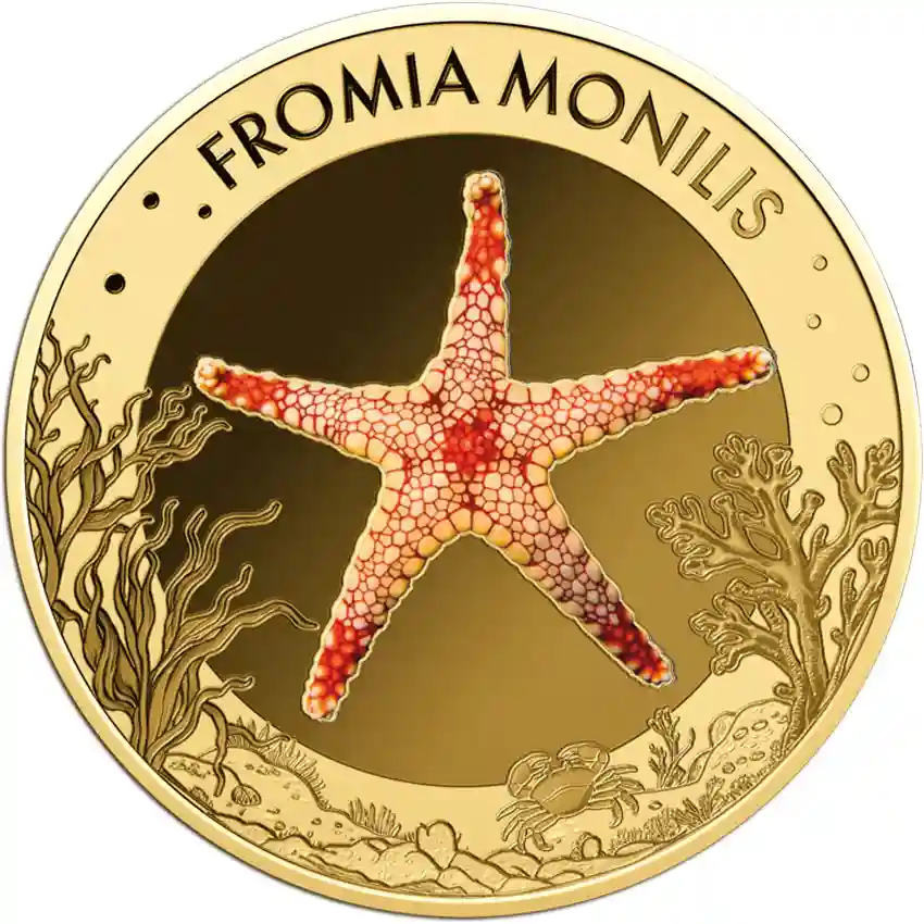 necklace-starfish-rev Republic of Chad 1/1000 Ounce Fromia Monilis Gold Coin